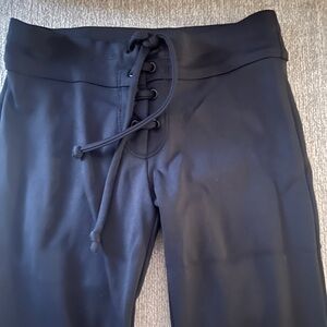 Betsey Johnson Black Lace Up Flare Super Sexy Fitted Flare pant - Low rise